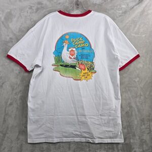 Duck Camp x Lone Star Beer Ringer T Shirt White Red XL Graphic Tee